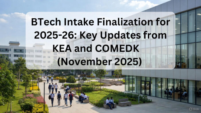 BTech Intake Finalization for 2025-26: Key Updates from KEA and COMEDK (November 2025)