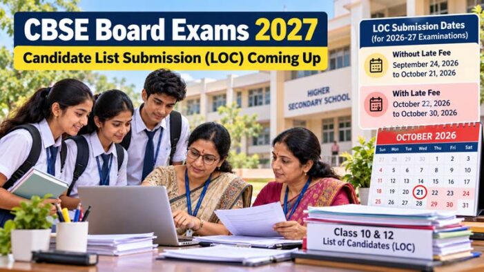 CBSE Board Exams 2027: LOC Submission Deadline Approaches for Class 10 and 12 Students