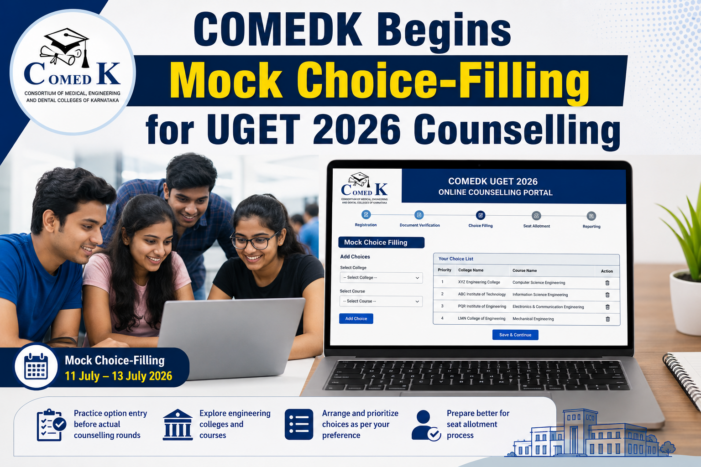 COMEDK Begins Mock Choice-Filling for UGET 2026 Counselling