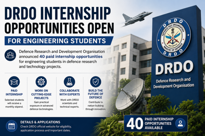 DRDO Opens Paid Internship Opportunities for Engineering Students