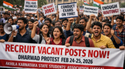 Government Job Aspirants Stage Massive Protest in Dharwad Over Recruitment Delays