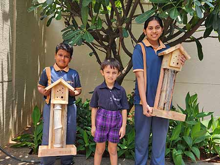 Bee-lieve it! Students of EKYA School introduced to the new Bee Hotel Initiative to promote sustainability