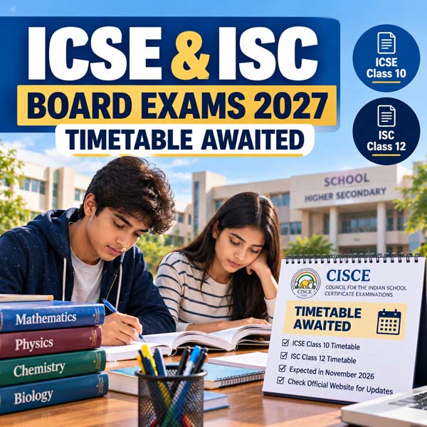 ICSE & ISC 2027 Timetable Update ICSE and ISC Board Exams 2027: Timetable Expected Soon; Check Latest Updates