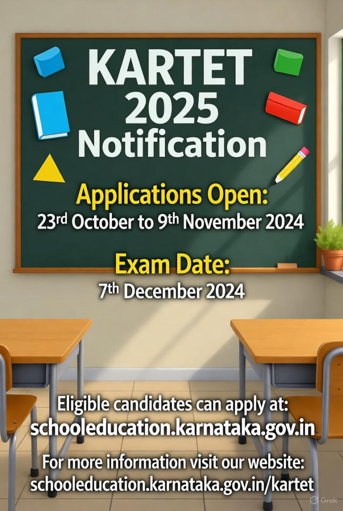 KARTET 2025 Notification Released: Application Window Opens October 23, Exam Set for December 7