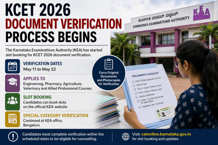 KCET 2026 Document Verification Process Begins Across Karnataka