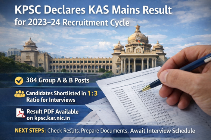KPSC Declares KAS Mains Result for 2023–24 Recruitment Cycle
