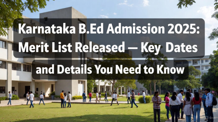 Karnataka B.Ed Admission 2025: Merit List Released – Key Dates and Details You Need to Know