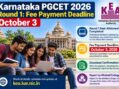 Karnataka PGCET 2026 Round 1: Fee Payment Deadline October 3; Check Post-Allotment Schedule