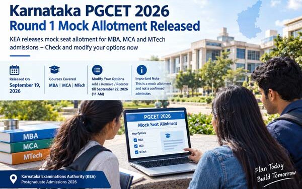 Karnataka PGCET 2026 Round 1 Seat Allotment Released; Candidates Can Raise Objections Till September 24