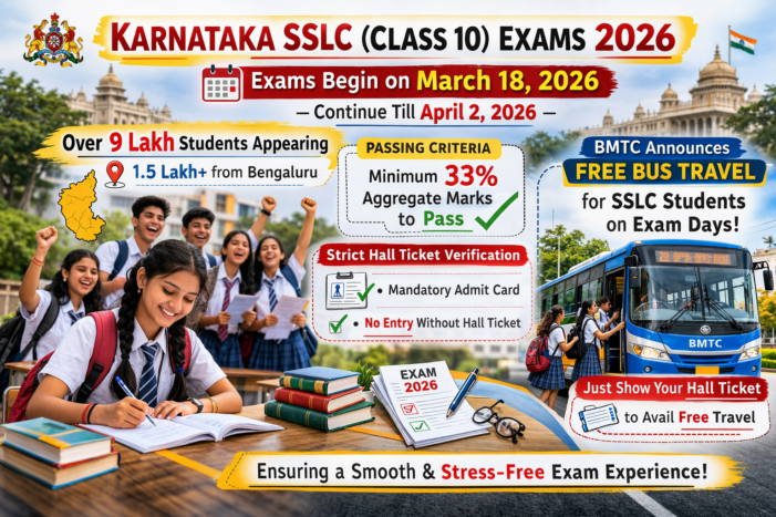 Karnataka SSLC Examination Begins March 18; Over 9 Lakh Students to Appear