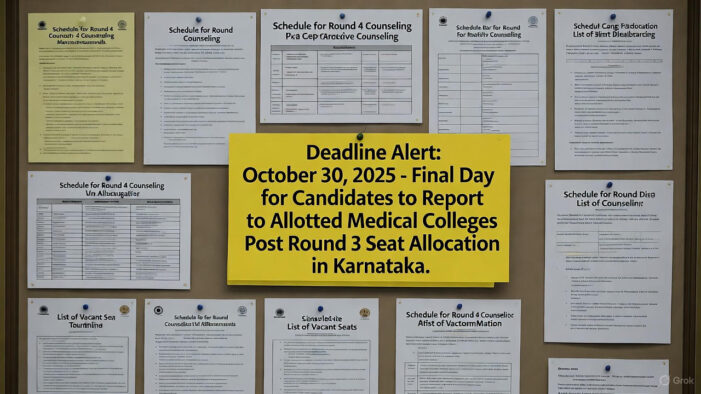 Last Call for Karnataka’s Medical Dreamers: Report to Your Allotted College by Midnight, October 30, 2025!