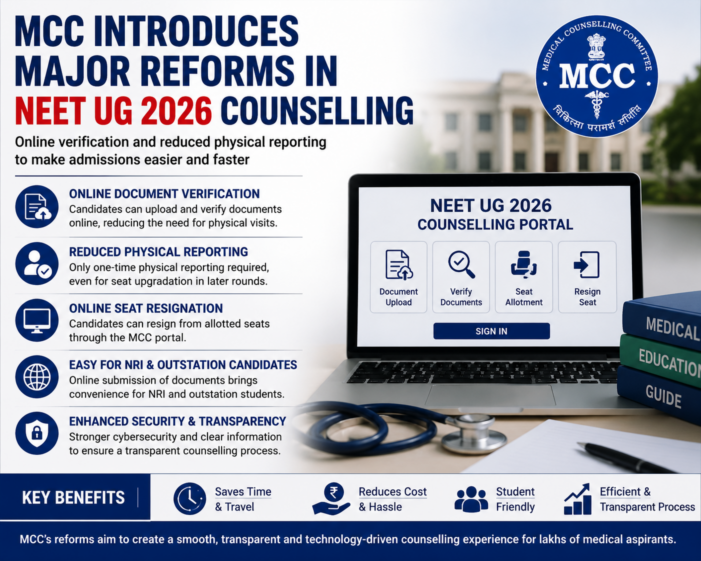 MCC Unveils New Digital Reforms for NEET UG 2026 Counselling