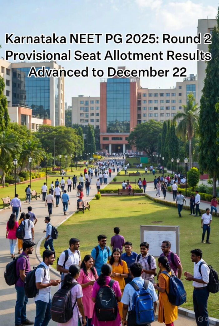 Karnataka NEET PG 2025: Round 2 Provisional Seat Allotment Results Advanced to December 22 After 6 PM