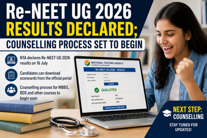 Re-NEET UG 2026 Results Declared; Counselling Process Set to Begin