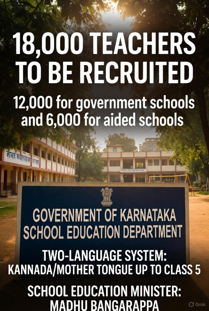 Teacher Recruitment Drive Underway in Karnataka: A Step Toward Stronger Education