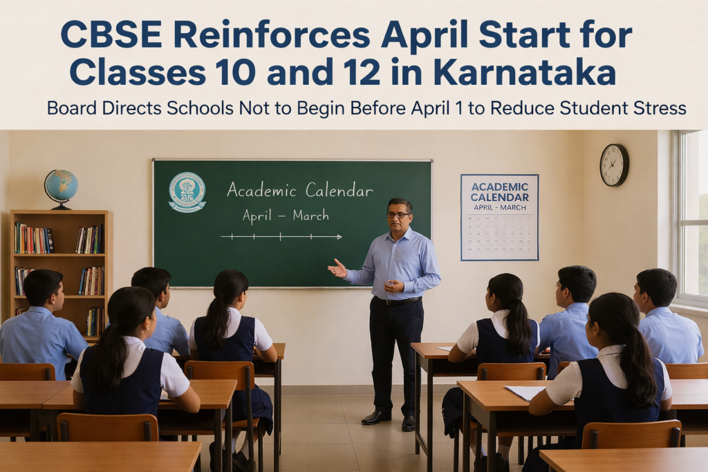 CBSE Reinforces April Start for Classes 10 and 12 in Karnataka ...