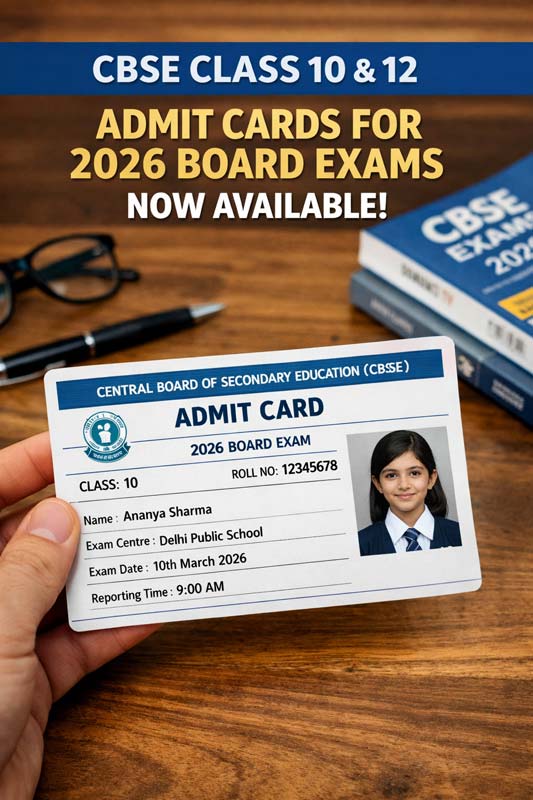 CBSE Class 10 and 12 Admit Cards for 2026 Board Exams Now Available