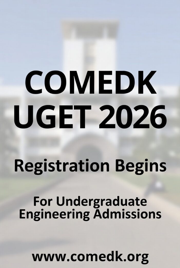 COMEDK UGET 2026 Registration Begins for Undergraduate Engineering Admissions